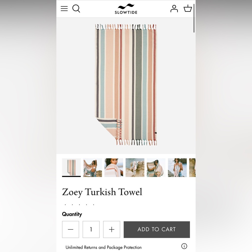 Nwt slowtide Striped Turkish Towel